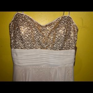 White\Gold Sequin Dress